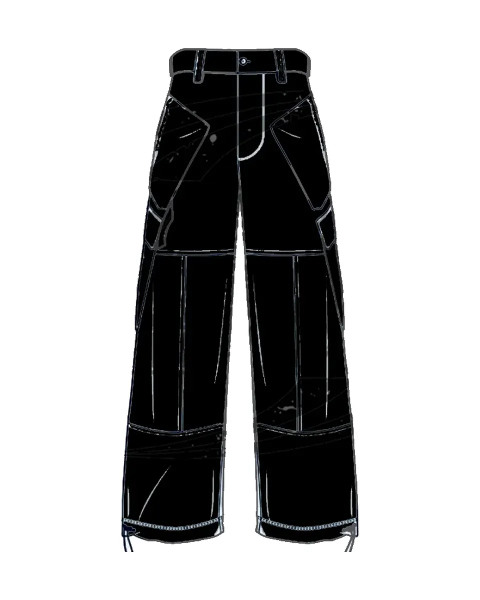 Cargo nero a pannelli, pantalone cargo · nero