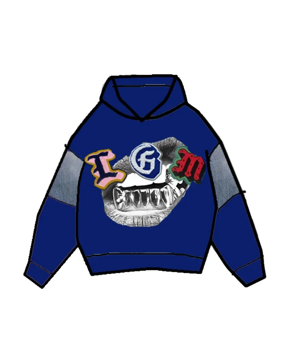 Felpa Grillz, felpa con cappuccio · blu notte e denim