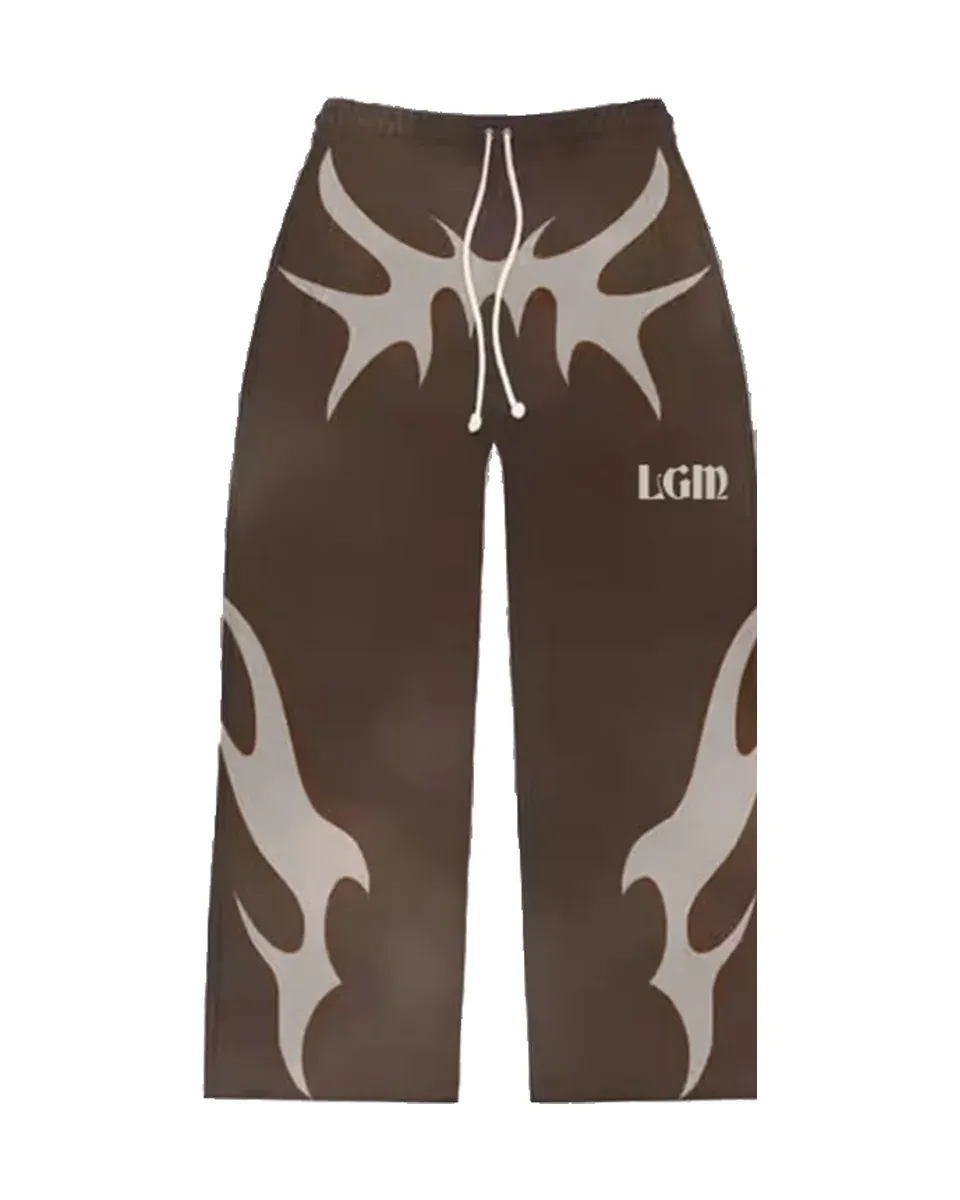 Pantalone tribale, pantalone in felpa · marrone e sabbia